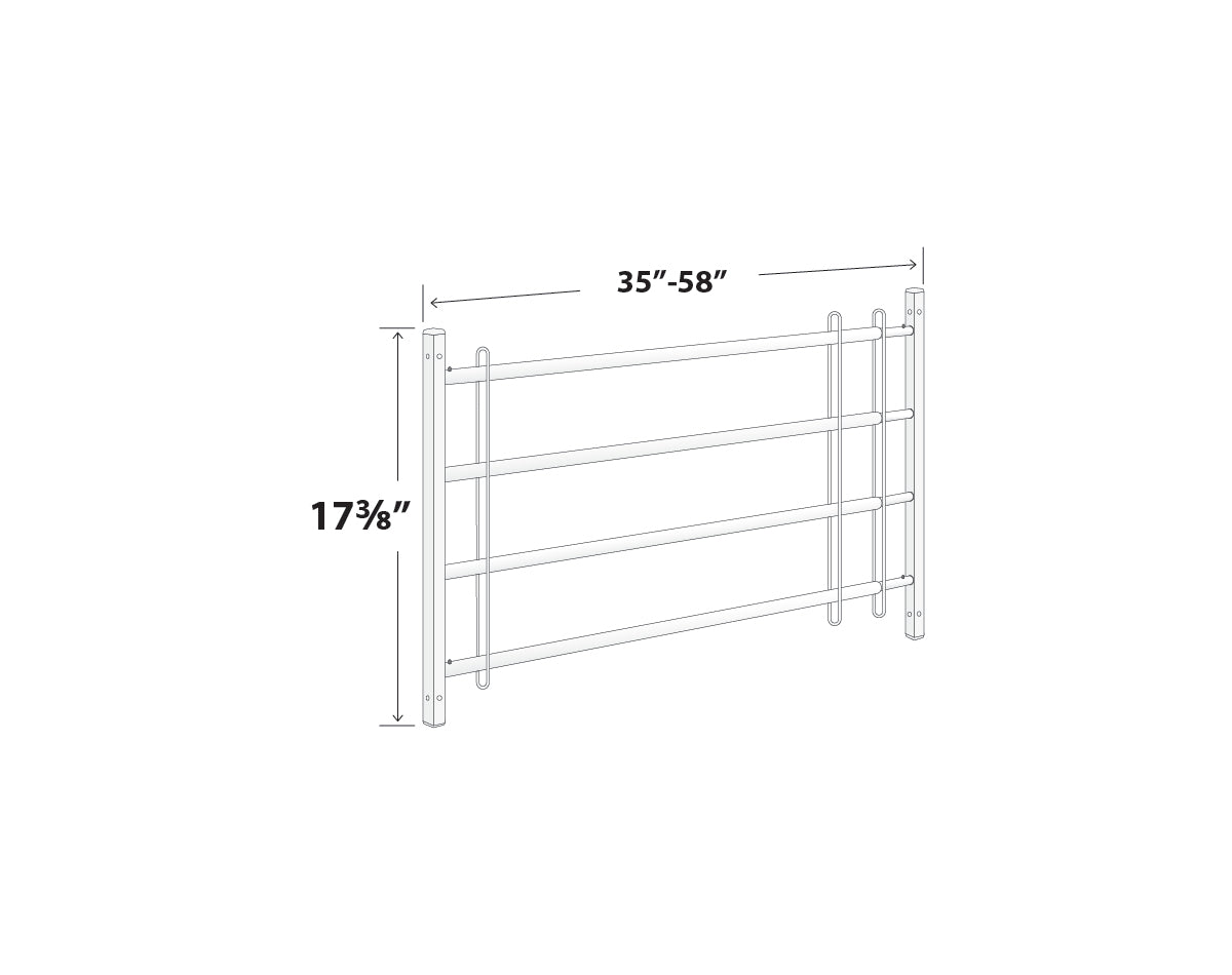 Colored Adjustable Window Guards 35"-58" 4-Bar (Black, Blue, Red, Pink, Purple)