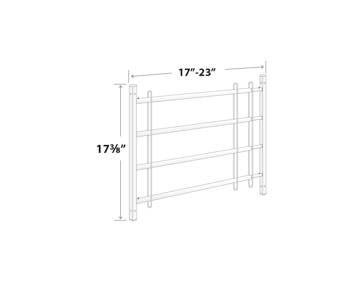 Black Adjustable Window Guards 17"-23" (Model 1723)