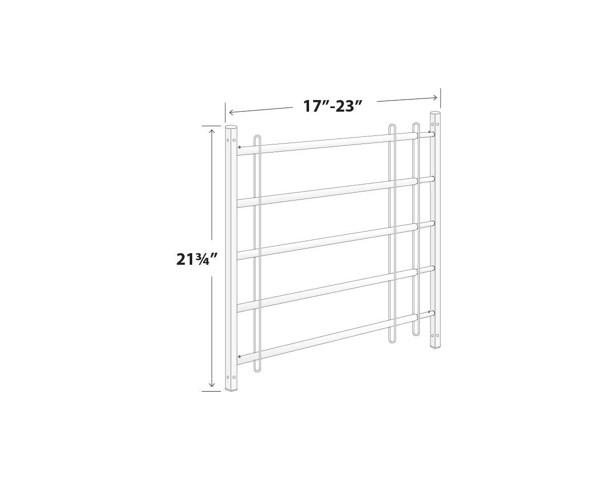 Black Adjustable Window Guards 17"-23" (Model 1723)