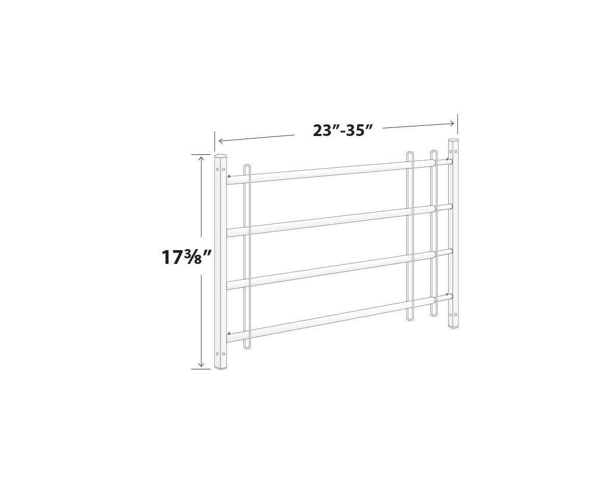 Stainless Steel Adjustable Window Guards 23"-35" (Model SS2335)